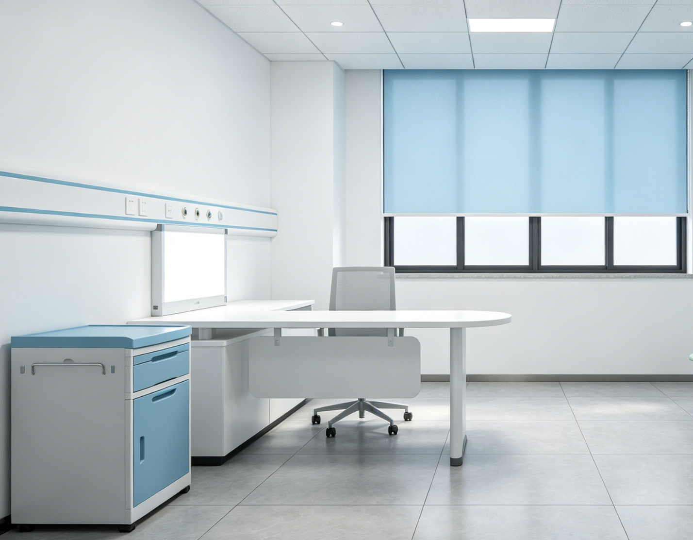 Widely used on walls in hospital consulting rooms, featuring antibacterial properties, fire resistance, and easy cleaning.