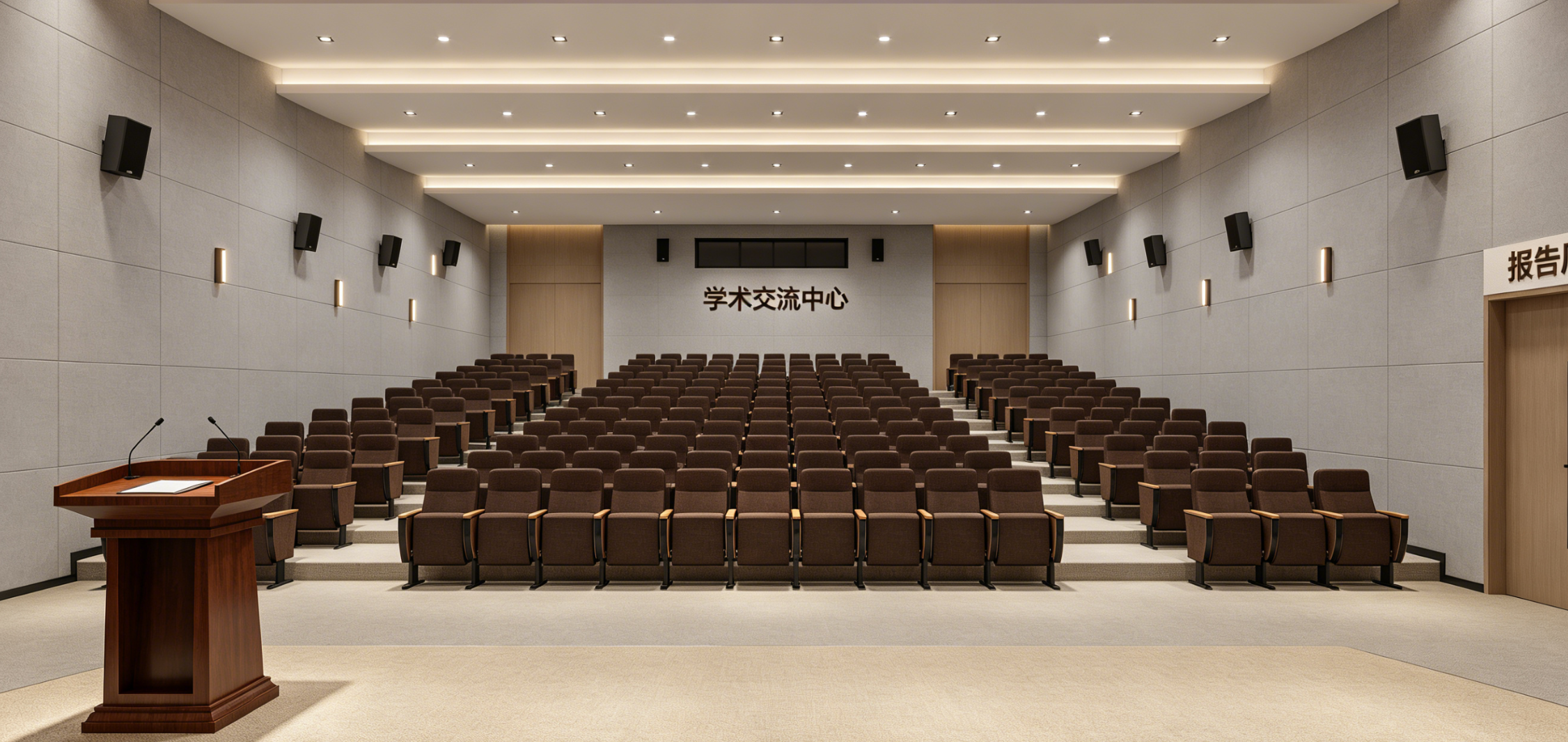 常用于报告厅墙面，耐磨、抗菌