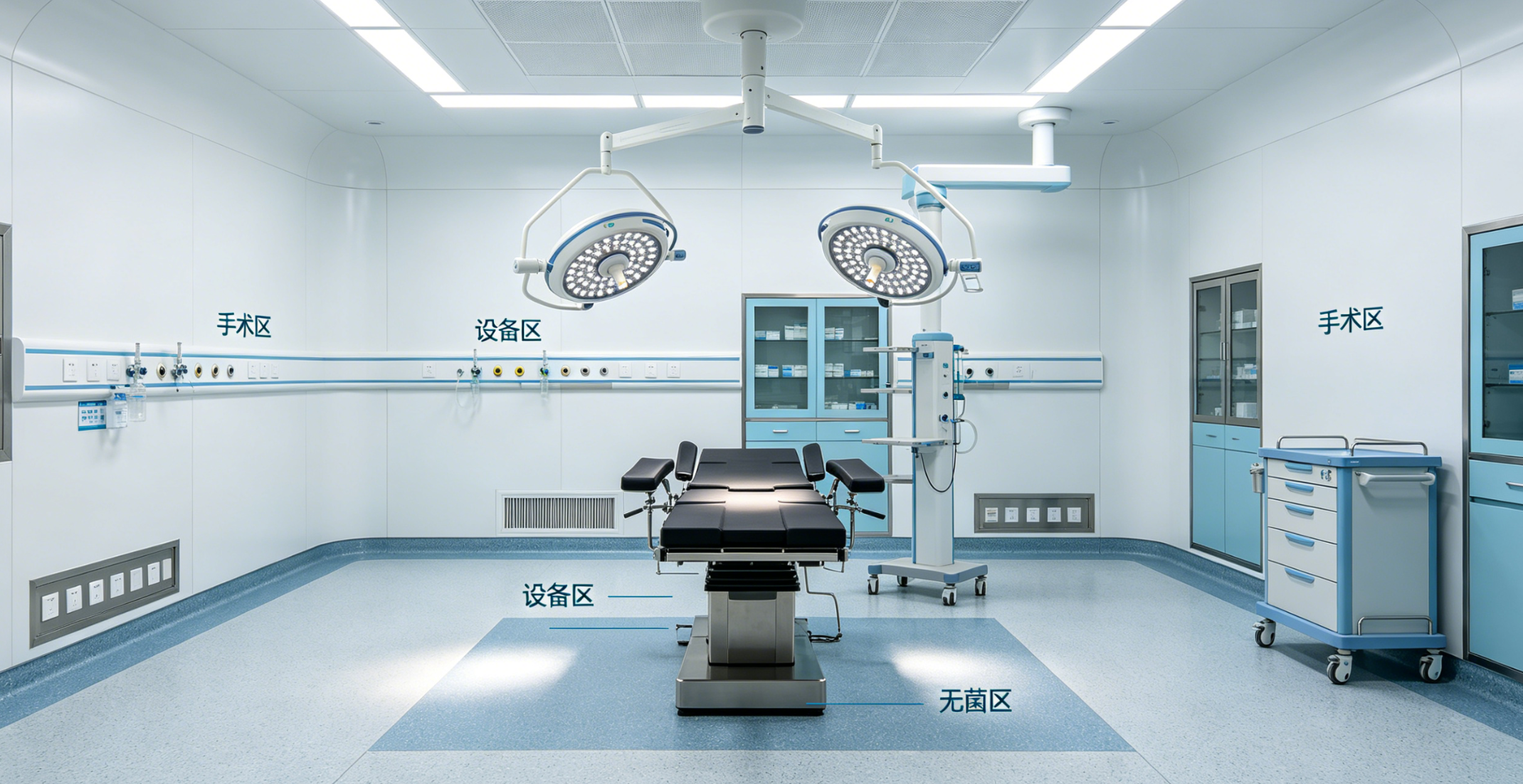 Widely used on walls in hospital operating rooms, featuring antibacterial properties, fire resistance, and easy cleaning.